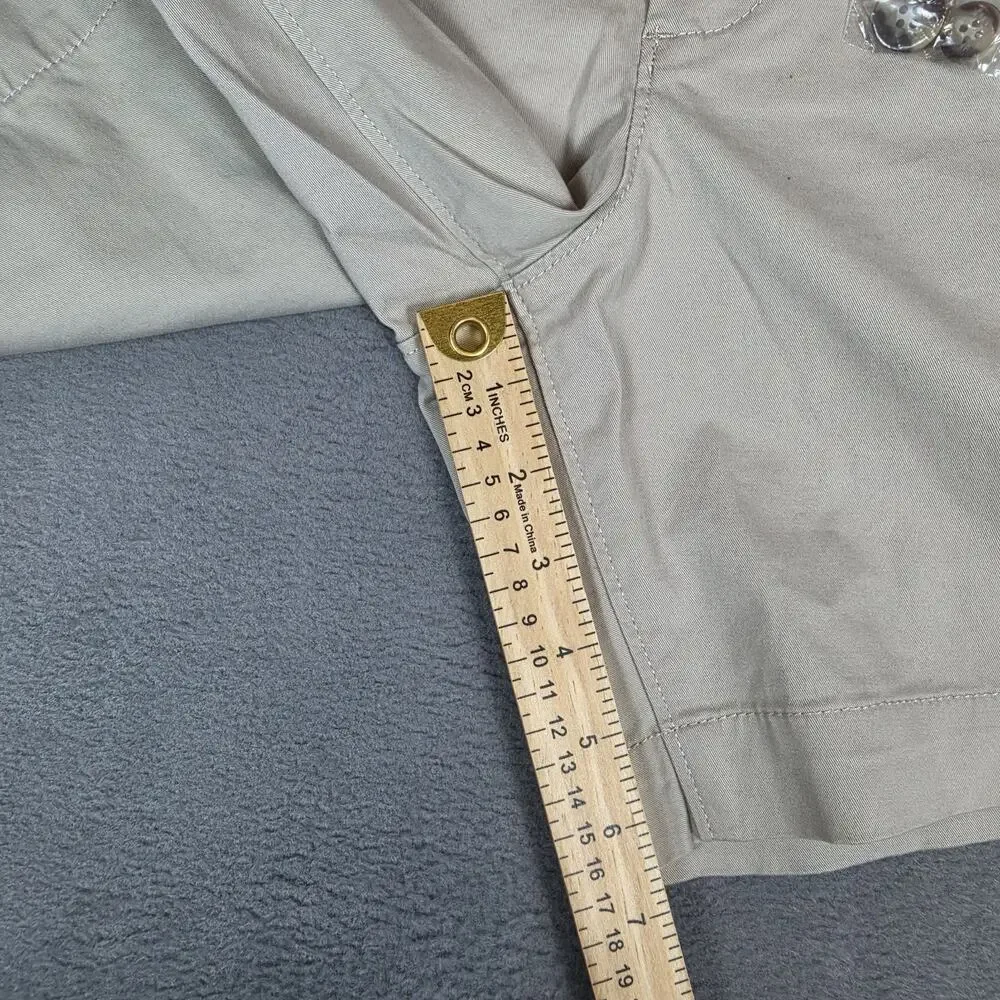 Crown & Ivy Men's Motion Flex Khaki Chino Shorts Size 36 Stretch Classic Casual